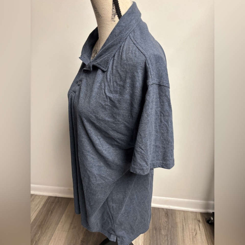 Classic Blue Polo Shirt with Relaxed Fit - Picture 3 of 14